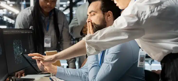 professionals analyzing performance metrics to ensure operational control and efficiency with Nearbridge